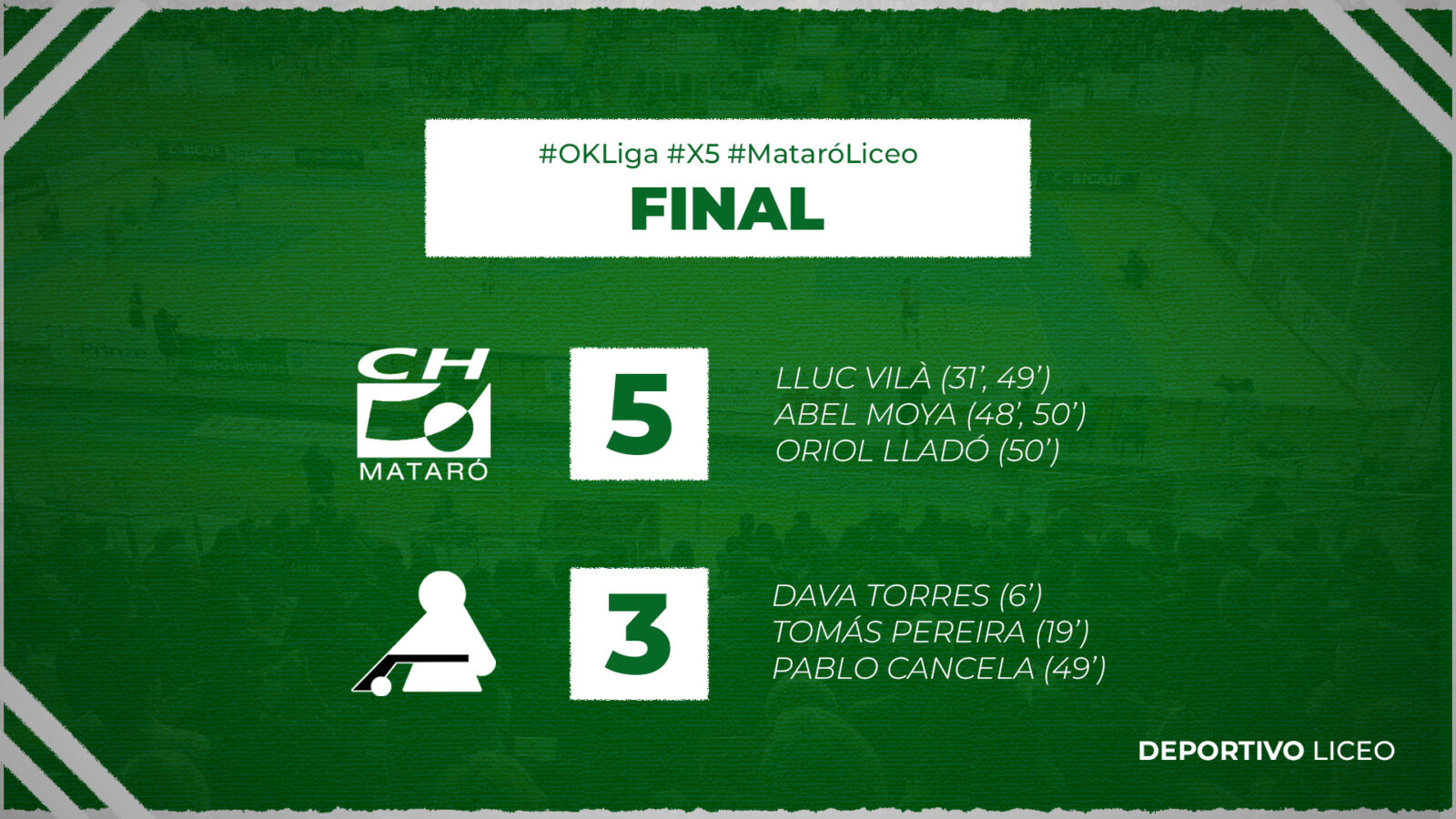 CRÓNICA OK LIGA (J5) | Dura derrota en Mataró (5-3)
