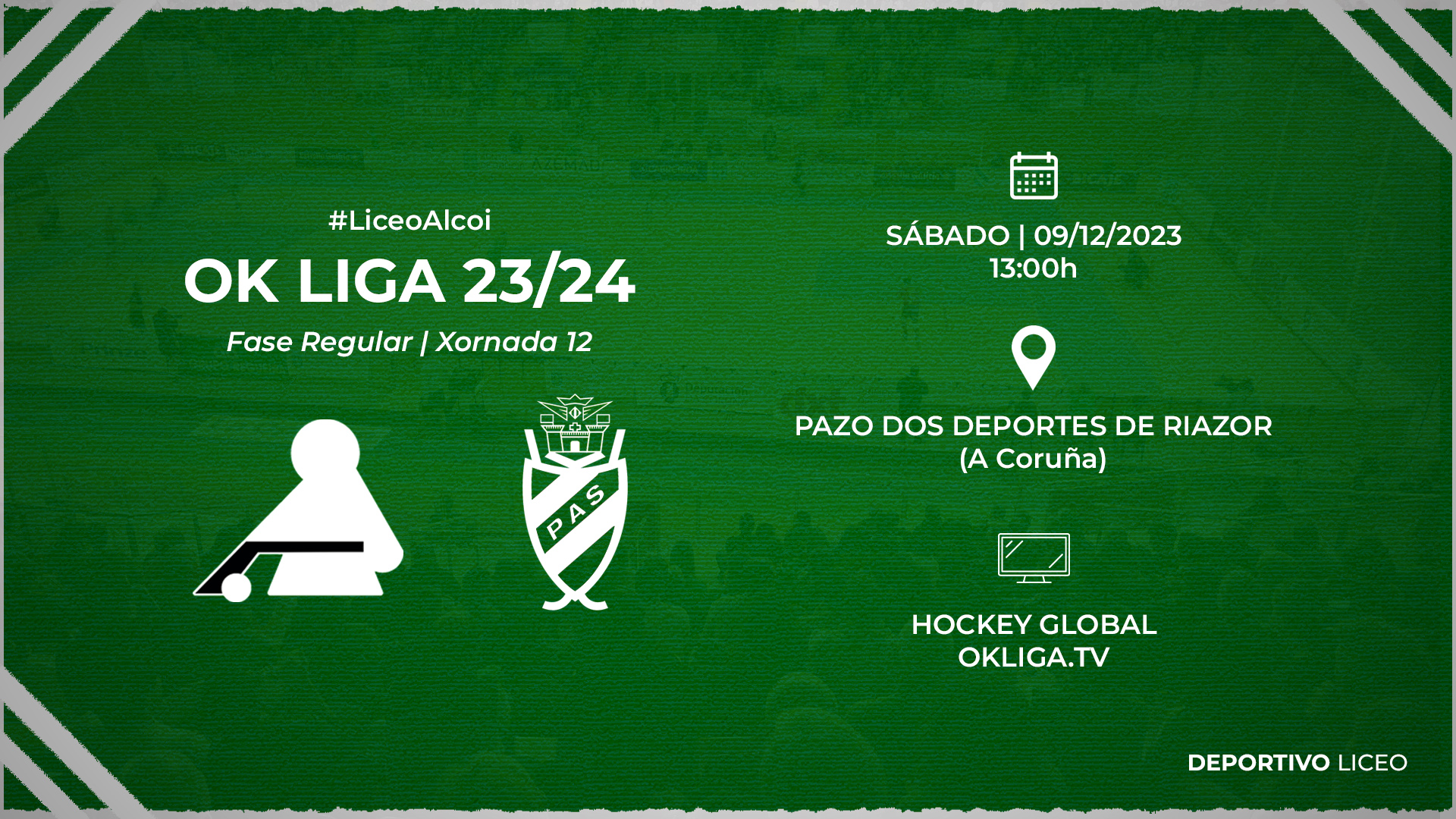 #LiceoAlcoi | ENTRADAS para a xornada 12 da OK Liga 23/24