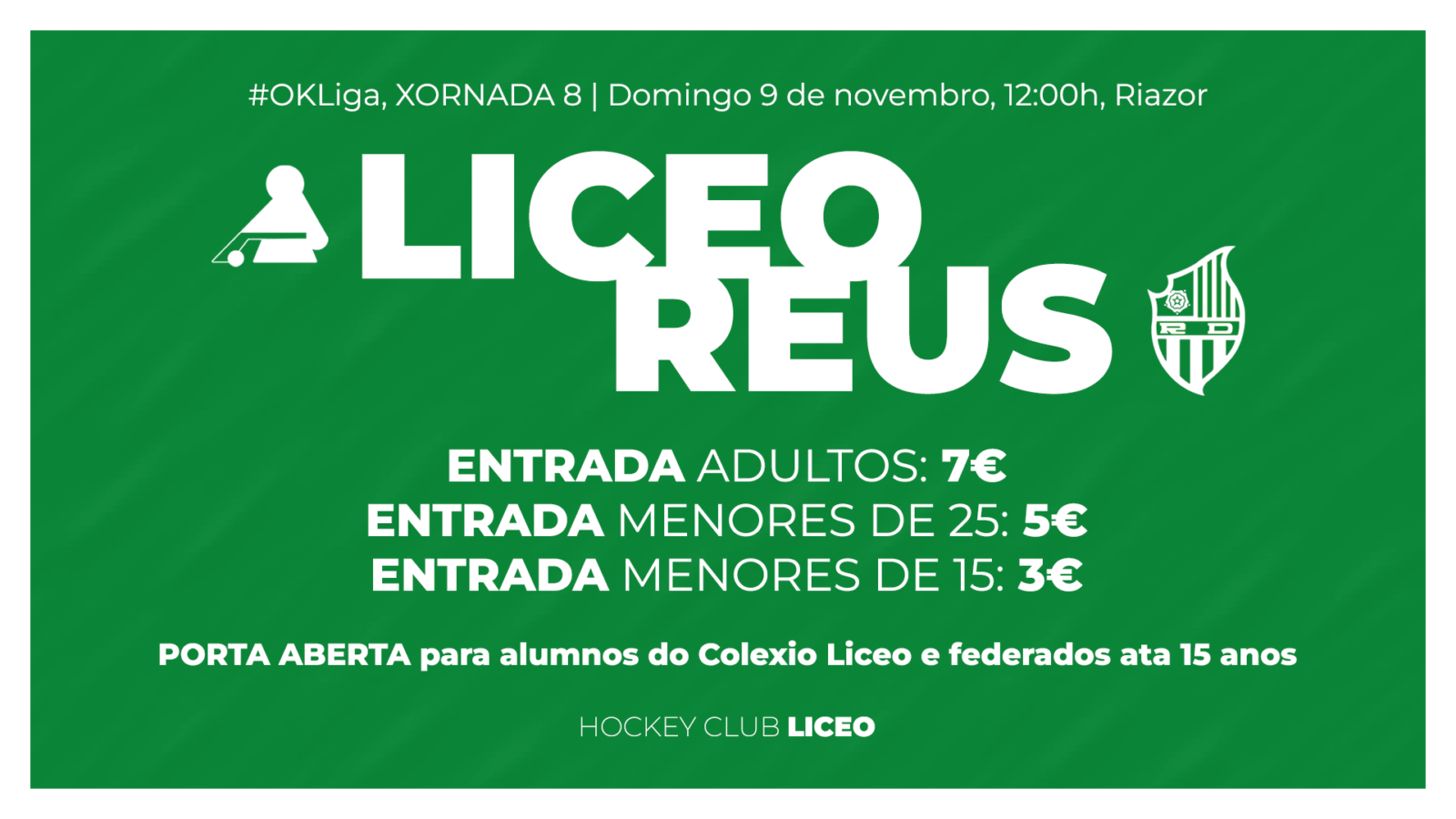 ENTRADAS a la venta para el #LiceoReus de la OK LIGA 25/26